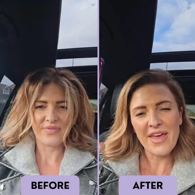 Before and after hair result